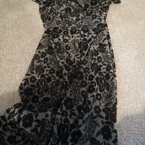 La Belle Black and Gray Floral Maxi Dress